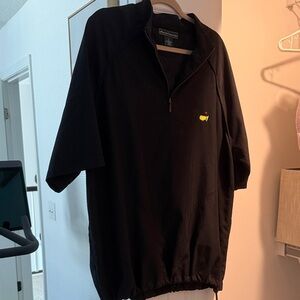 Masters Embroidered Quarter-Zip Pullover Shirt Jacket - Black